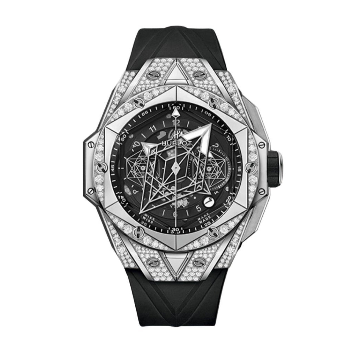 Hublot Men&#39;s 418.NX.1107.RX.1604.MXM20 Big Bang Sang Bleu II Chronograph Black Rubber Watch