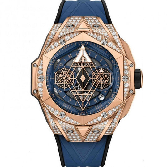 Hublot Men's 418.OX.5108.RX.1604.MXM20 Big Bang Sang Bleu II Chronograph Blue Rubber Watch