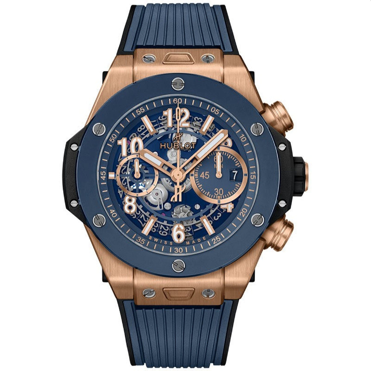 Hublot Men's 421.OL.5180.RX Big Bang Unico Chronograph Blue Rubber Watch