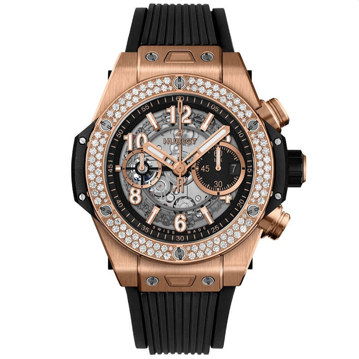 Hublot Men's 421.OX.1180.RX.1104 Big Bang Chronograph Black Rubber Watch