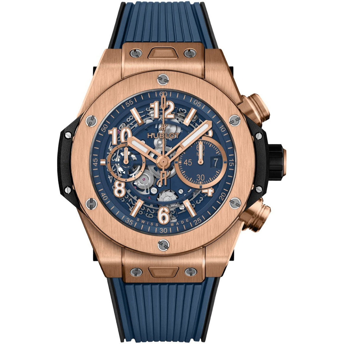 Hublot Men's 421.OX.5180.RX Big Bang Chronograph Blue Rubber Watch