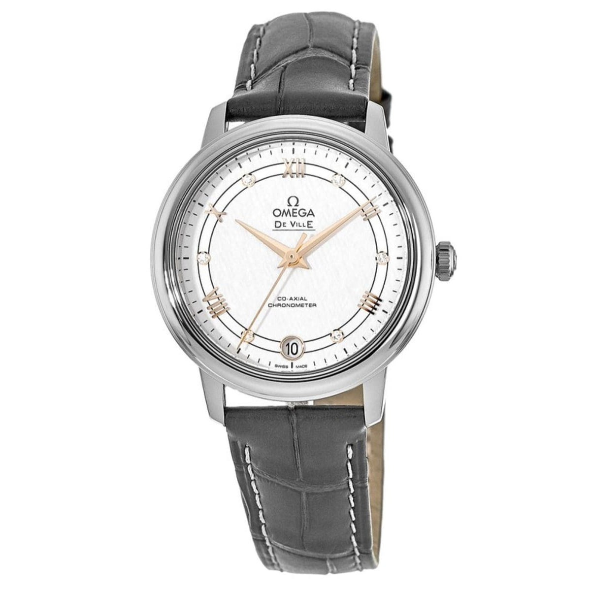 Omega Women&#39;s 424.13.33.20.52.001 De Ville Grey Leather Watch