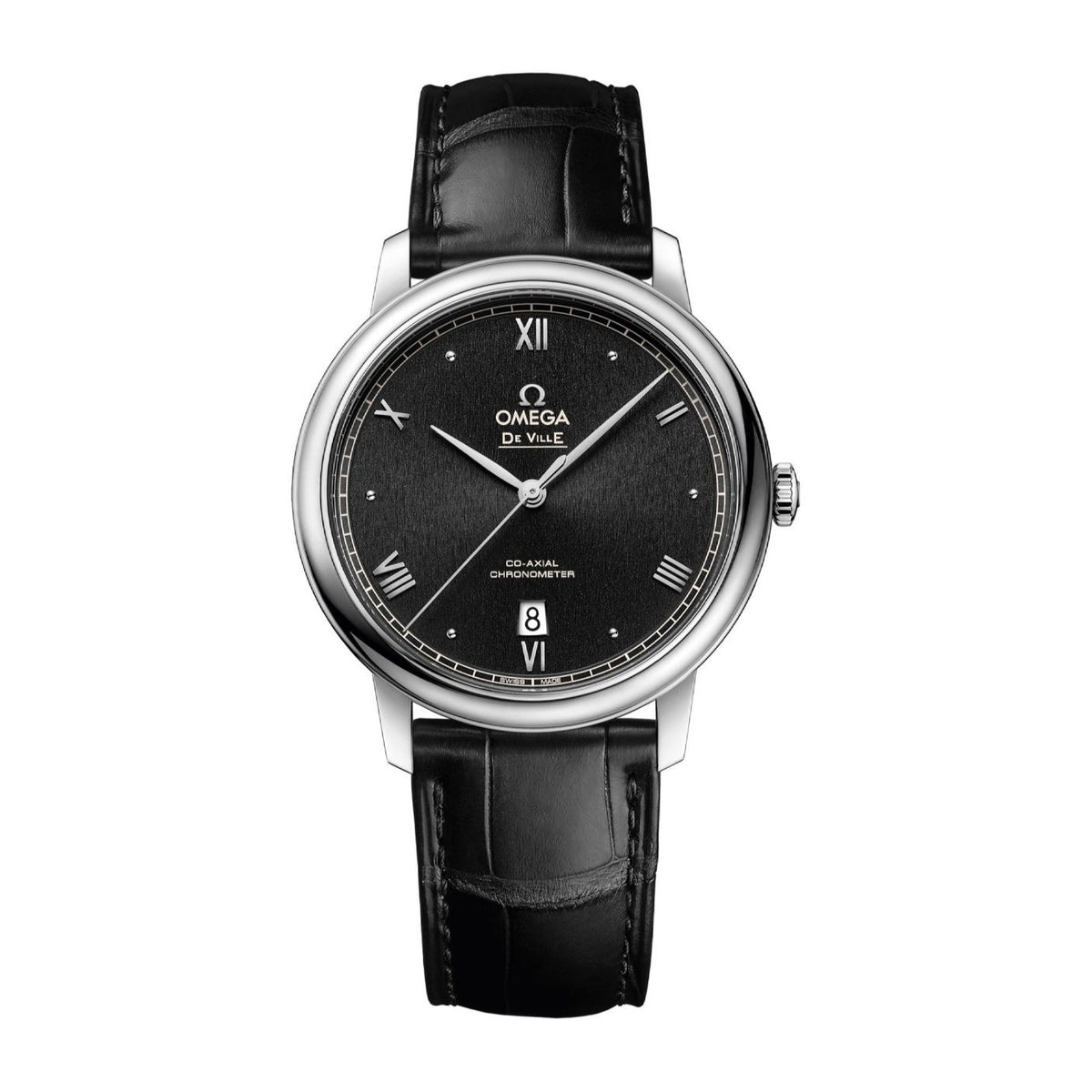 Omega Men's 424.13.40.20.01.002 De Ville Black Leather Watch