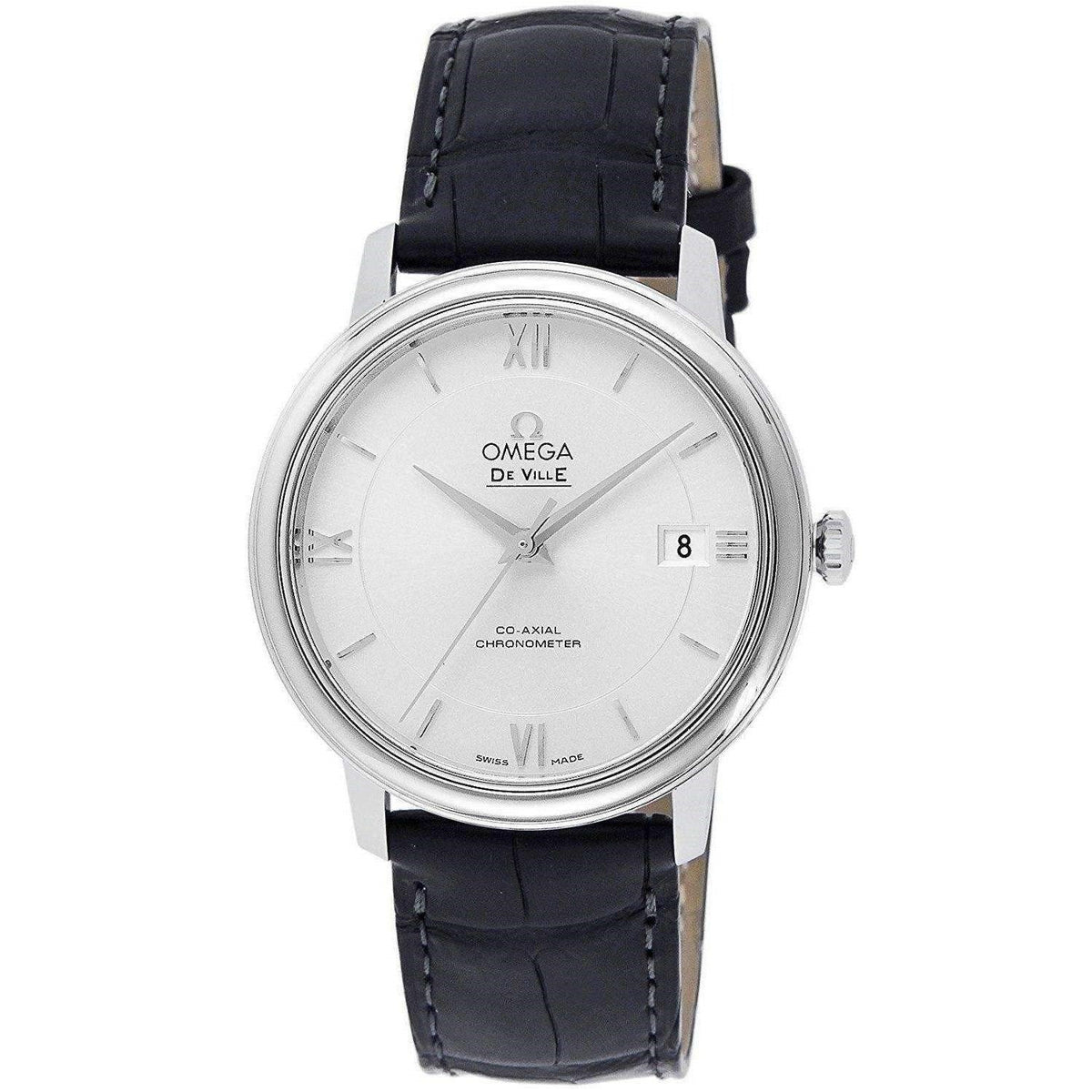 Omega Men&#39;s 424.13.40.20.02.001 De Ville Prestige  Black Leather Watch