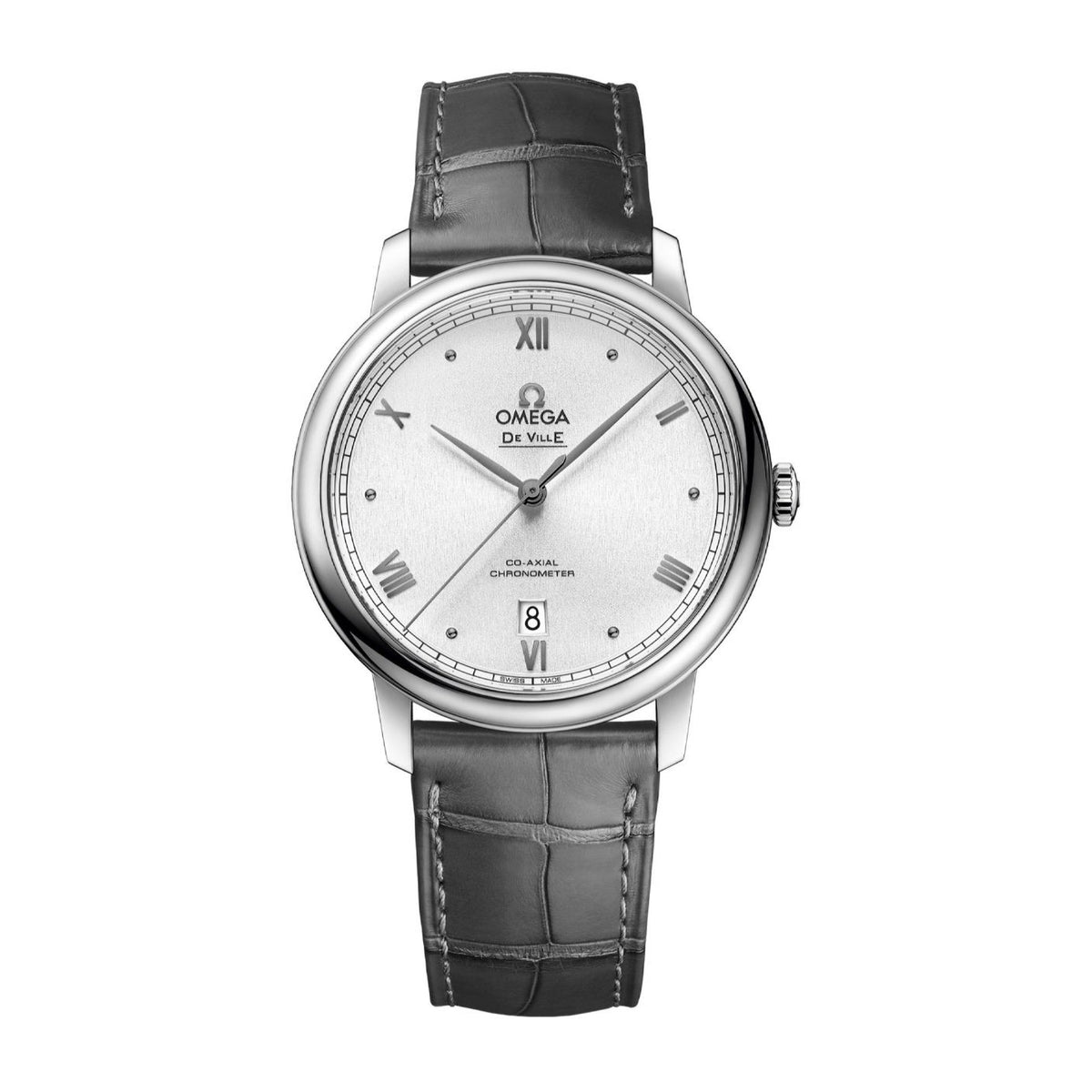 Omega Men's 424.13.40.20.02.007 De Ville Grey Leather Watch
