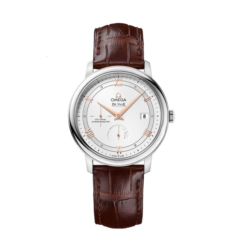 Omega Men&#39;s 424.13.40.21.02.002 De Ville Prestige Opaline  Brown Leather Watch