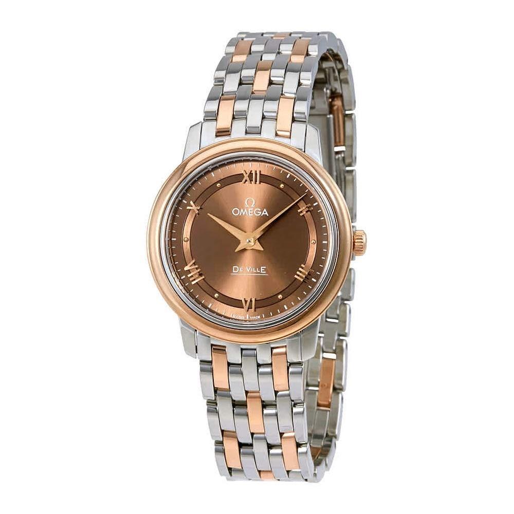 Omega Women&#39;s 424.20.27.60.13.001 De Ville Two-Tone 18kt Rose Gold and Stainless Steel Watch