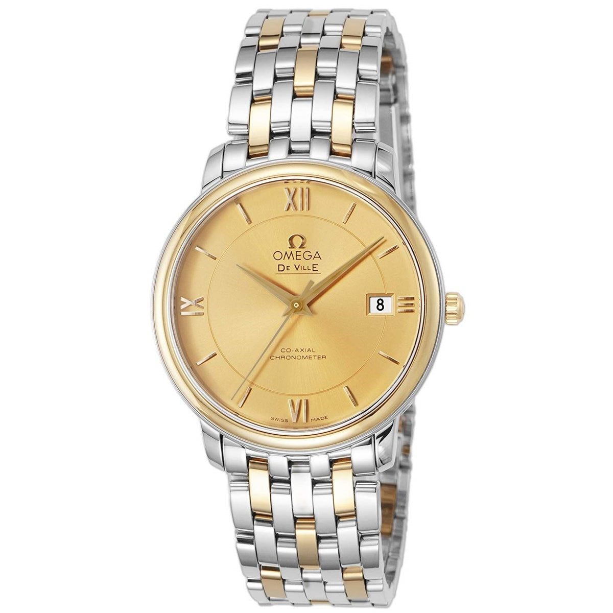 Omega Men&#39;s 424.20.37.20.08.001 De Ville Prestige Co-Axial Two-Tone Stainless Steel Watch