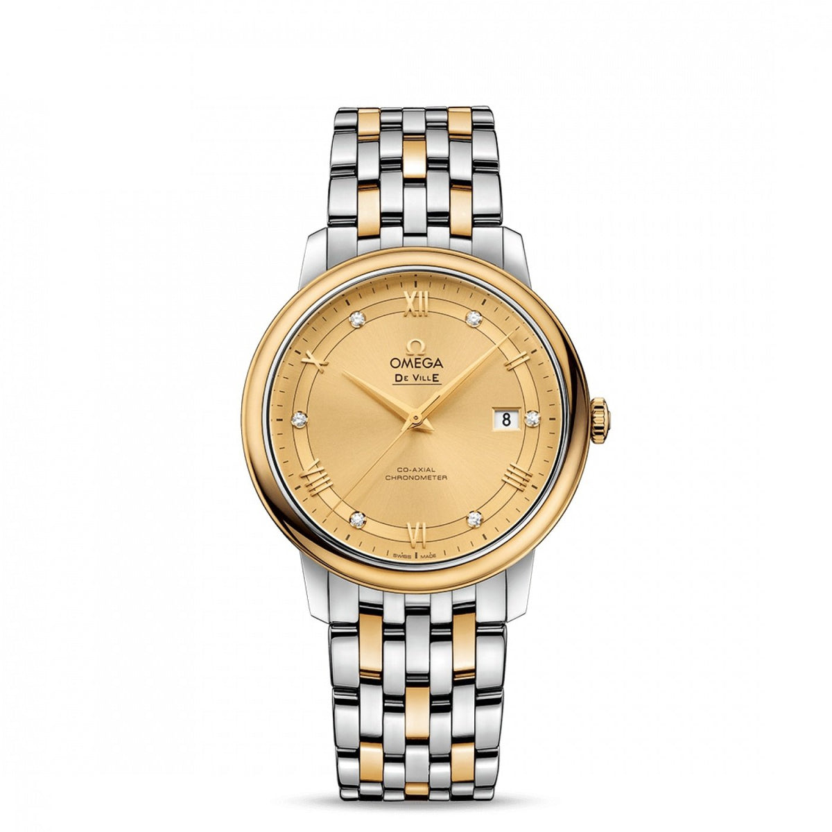 Omega Men's 424.20.40.20.58.001 De Ville Prestige Two-Tone 18kt Rose Gold and Stainless Steel Watch