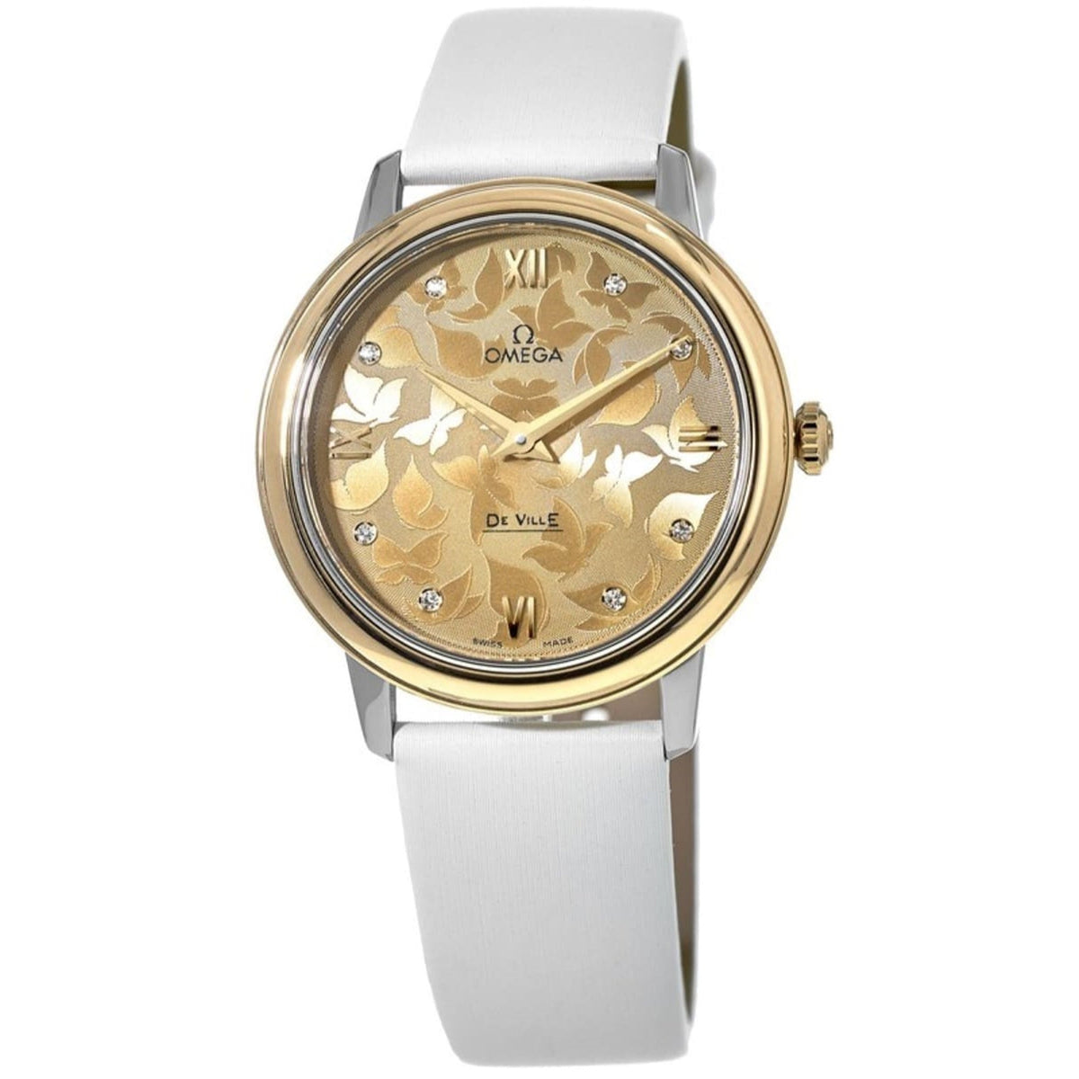 Omega Women's 424.22.33.60.58.001 De Ville White Leather Watch