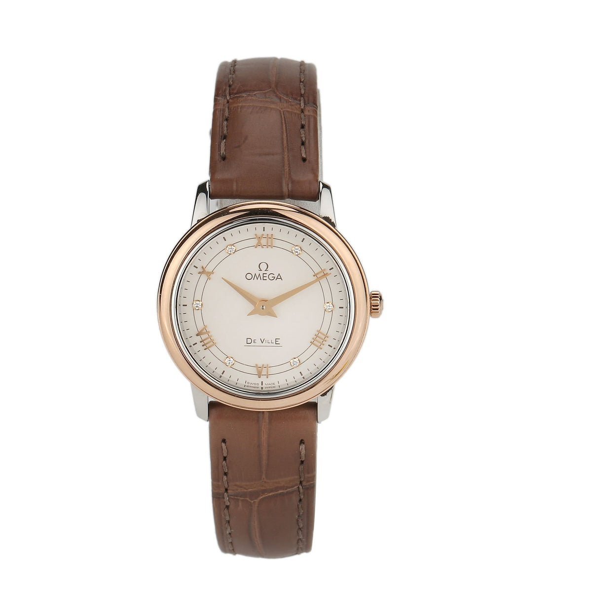 Omega Women's 424.23.27.60.52.001 De Ville Brown Leather Watch
