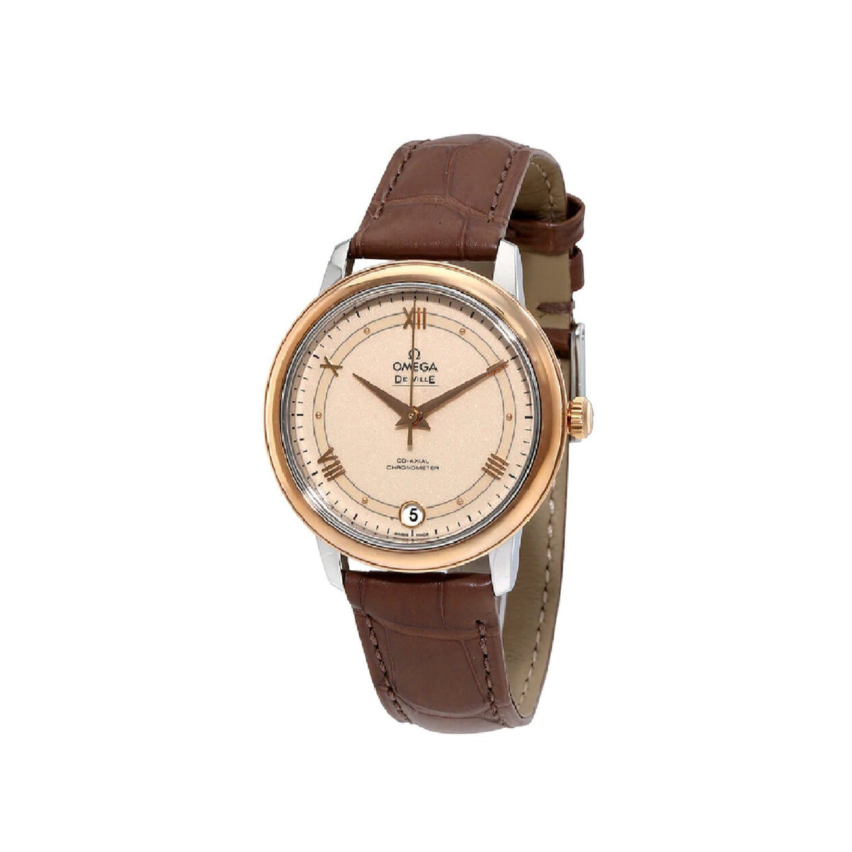 Omega Women&#39;s 424.23.33.20.09.001 De Ville Brown Leather Watch