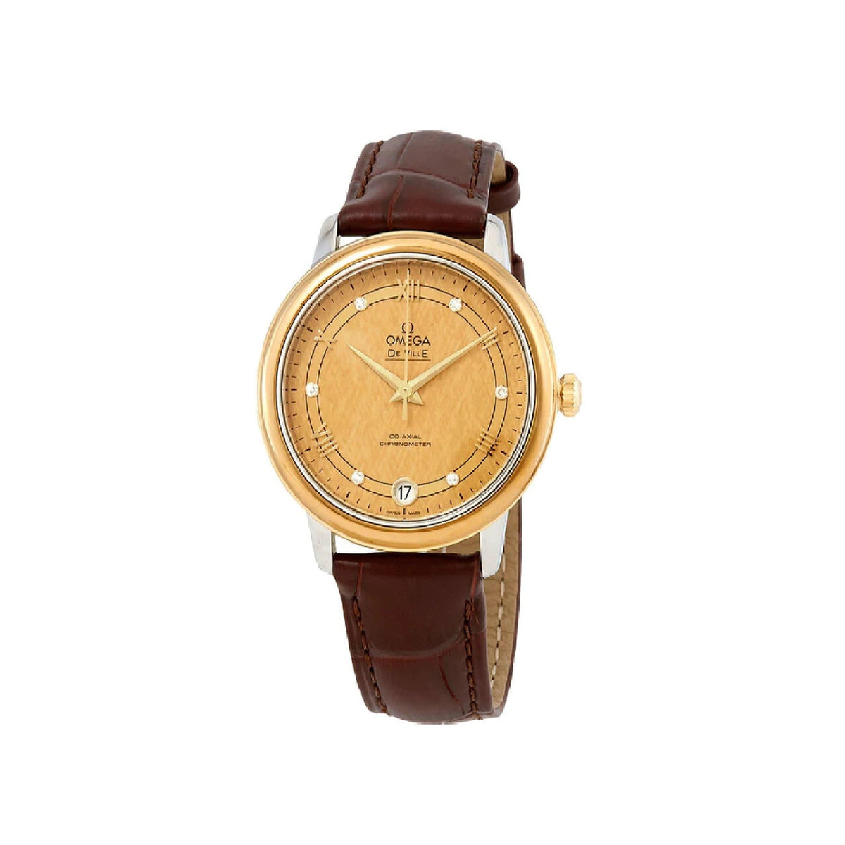 Omega Women's 424.23.33.20.58.001 De Ville Brown Leather Watch