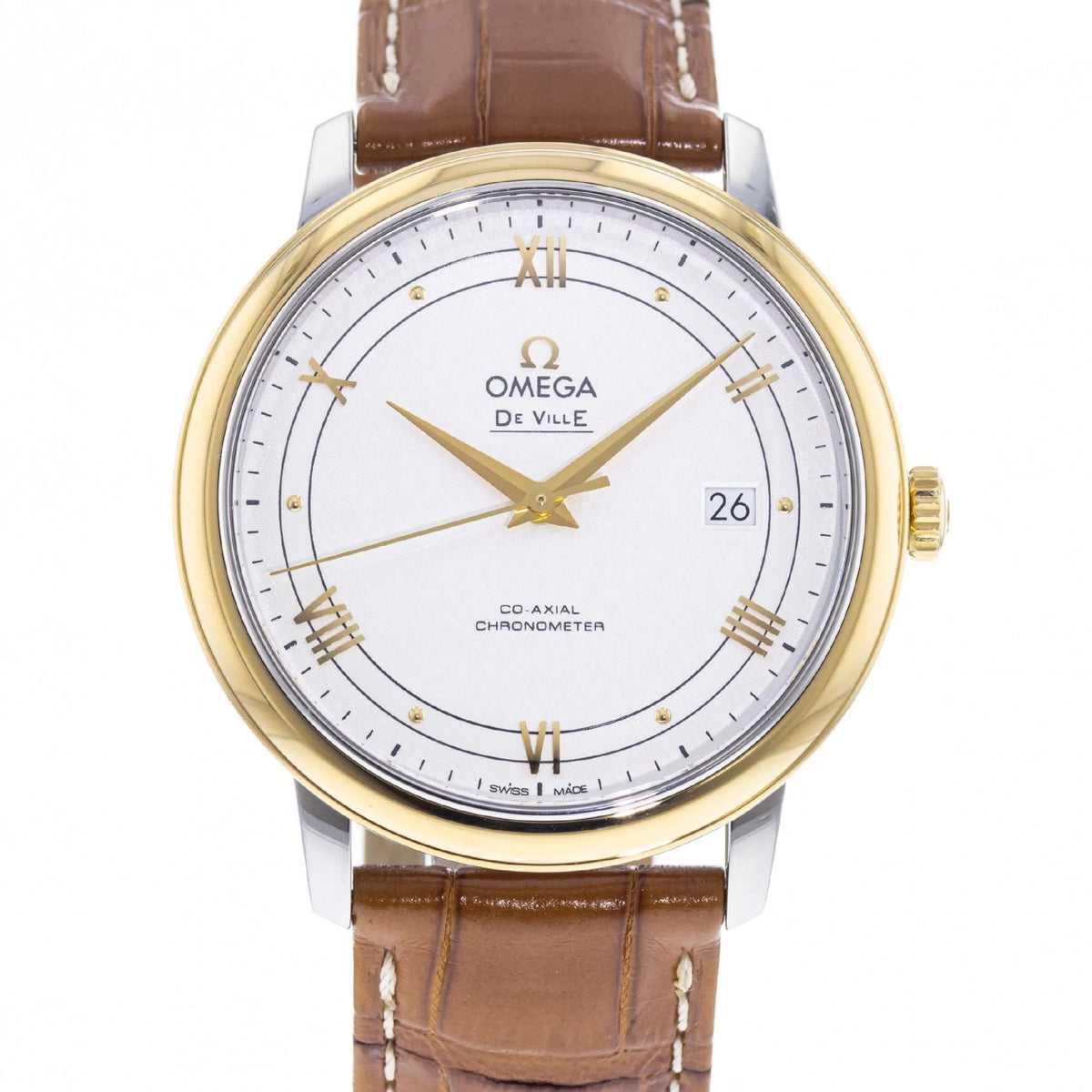 Omega Men's 424.23.40.20.02.001 De Ville Brown Leather Watch