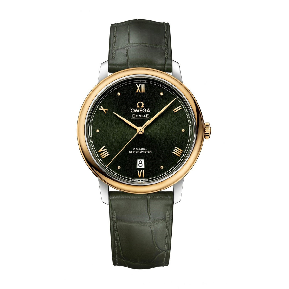 Omega Men's 424.23.40.20.10.001 De Ville Prestige Green Leather Watch