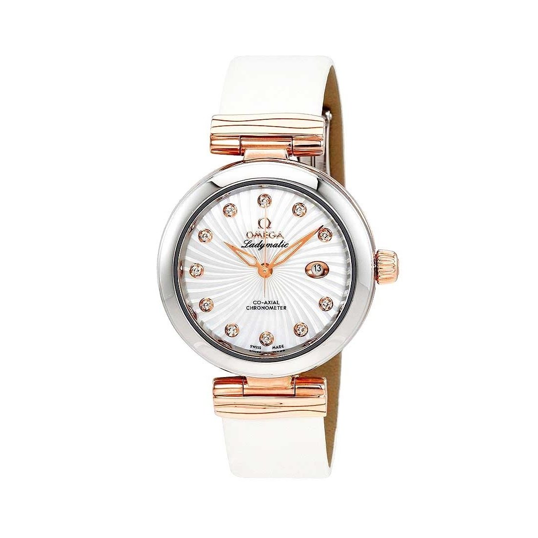 Omega Women's 425.22.34.20.55.001 De Ville Ladymatic White Leather Watch