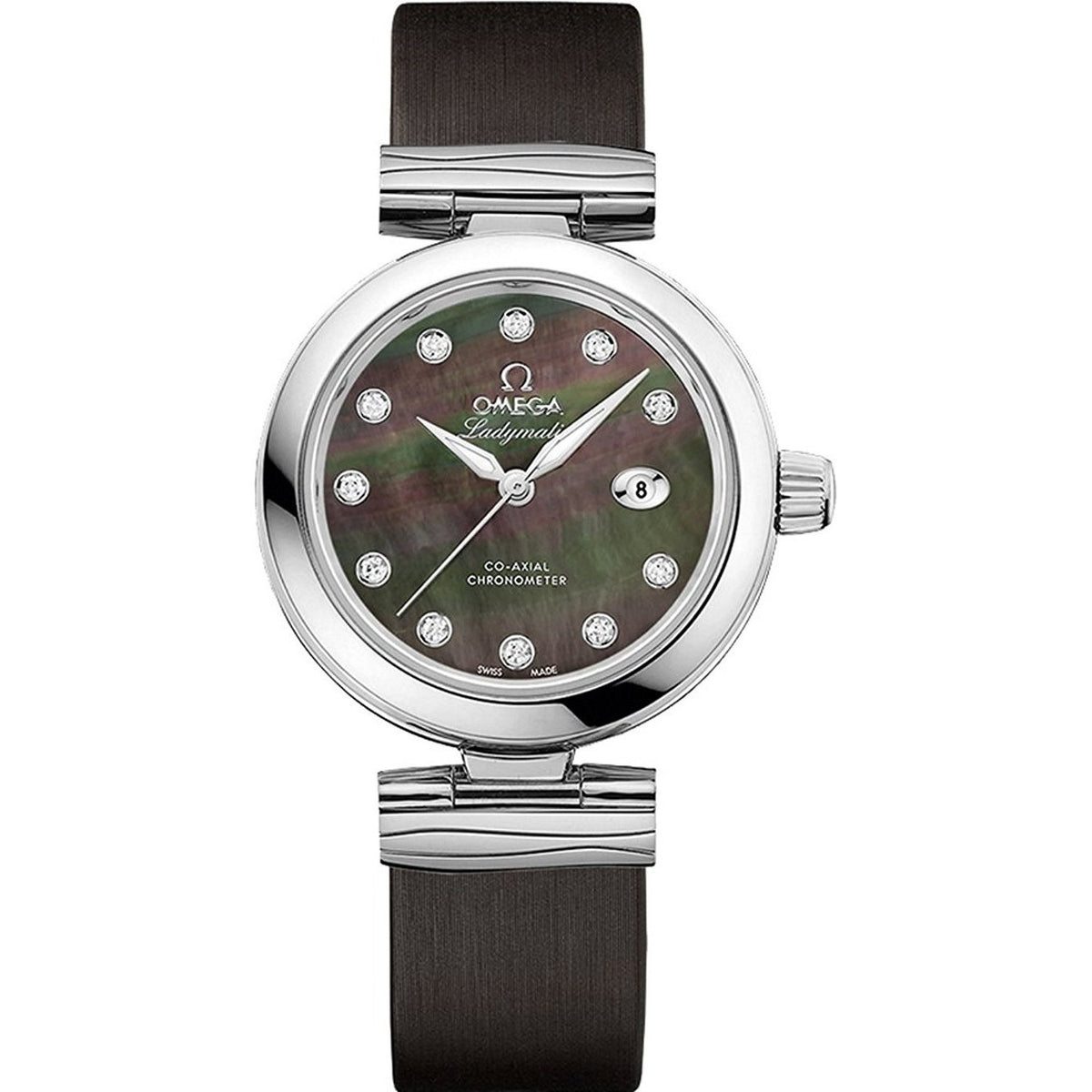 Omega Women's 425.32.34.20.57.004 De Ville Ladymatic Black Leather Watch