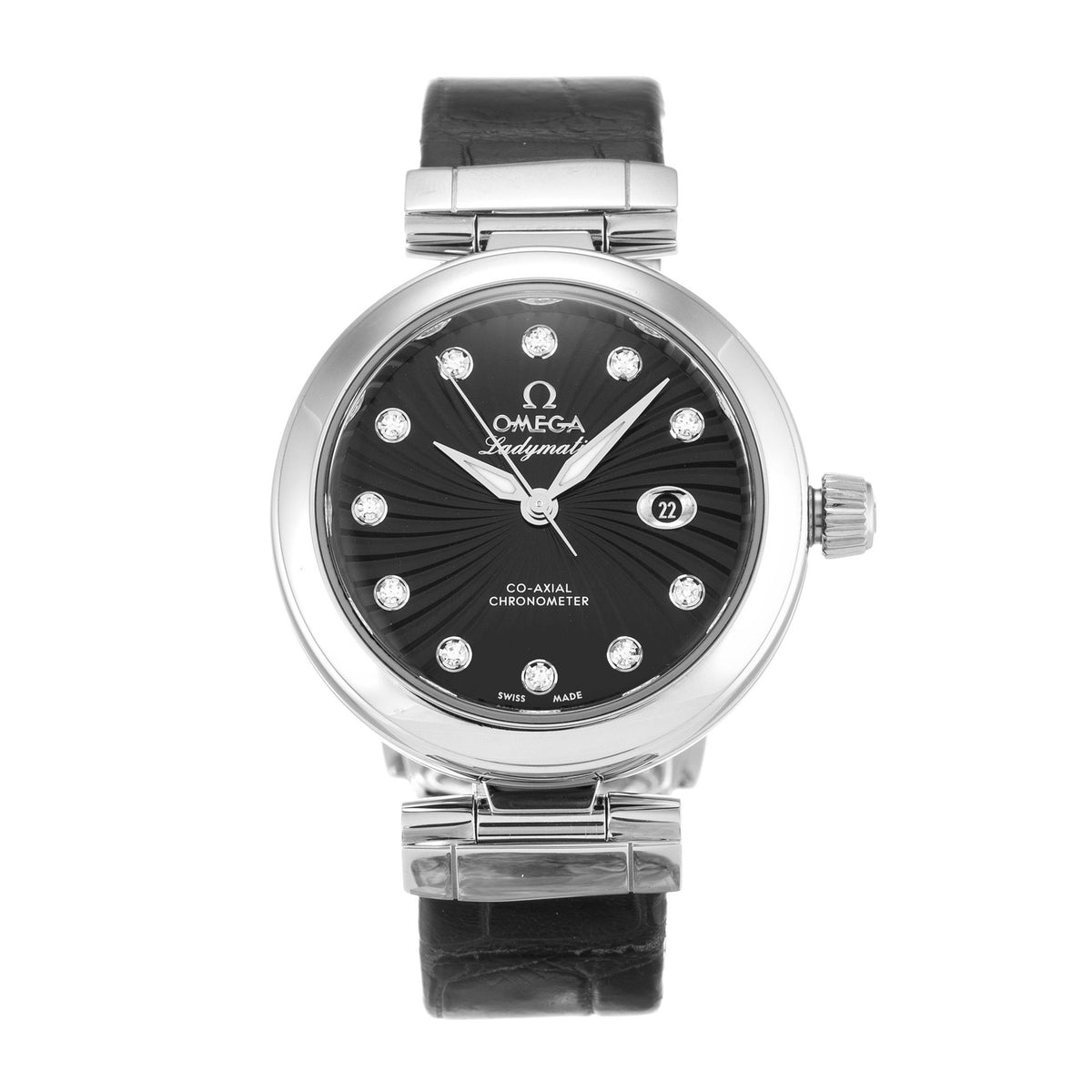 Omega Women's 425.33.34.20.51.001 De Ville Ladymatic Black Leather Watch