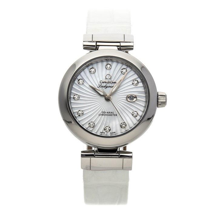 Omega Women's 425.33.34.20.55.001 De Ville Ladymatic White Leather Watch