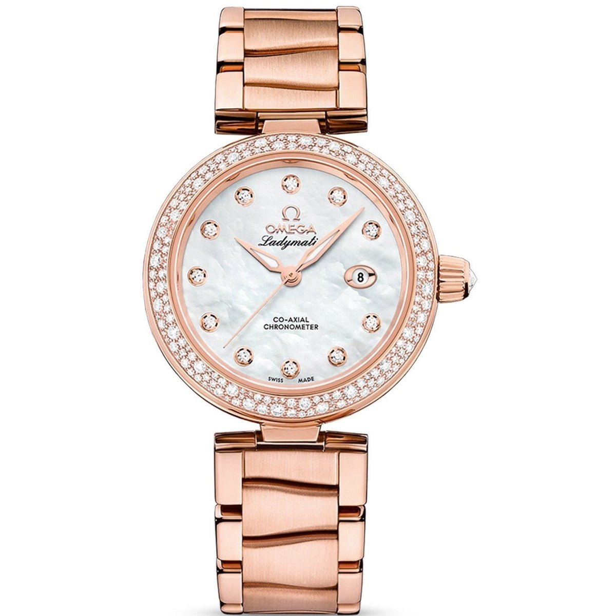 Omega Women's 425.65.34.20.55.010 De Ville Ladymatic Rose Gold-Tone 18kt Rose Gold Watch