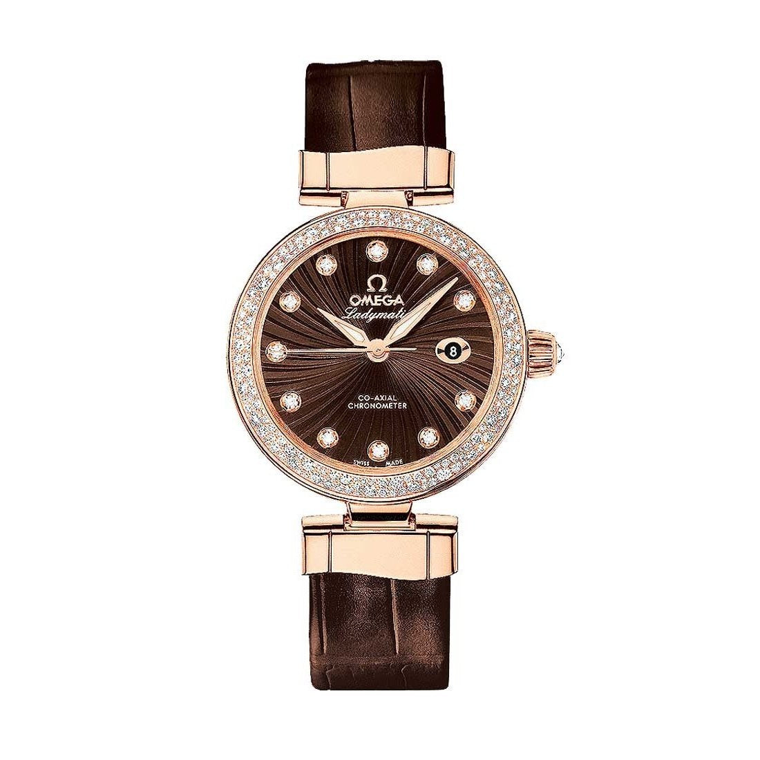 Omega Women's 425.68.34.20.63.001 De Ville Ladymatic Brown Leather Watch