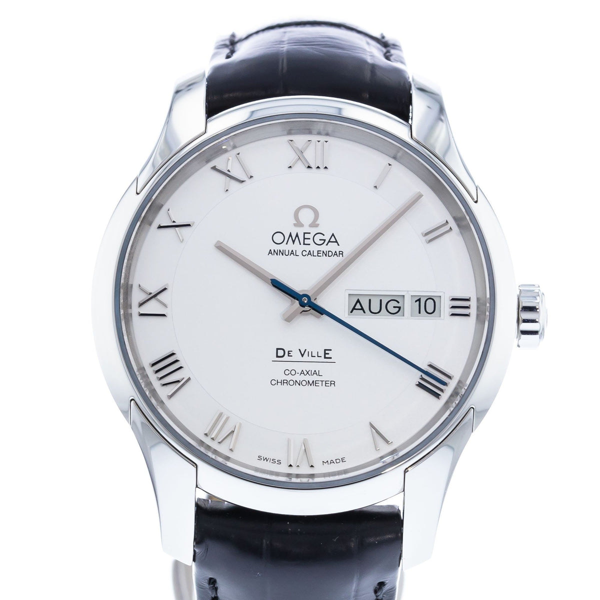 Omega Men's 431.13.41.22.02.001 De Ville Annual Calendar Black Leather Watch