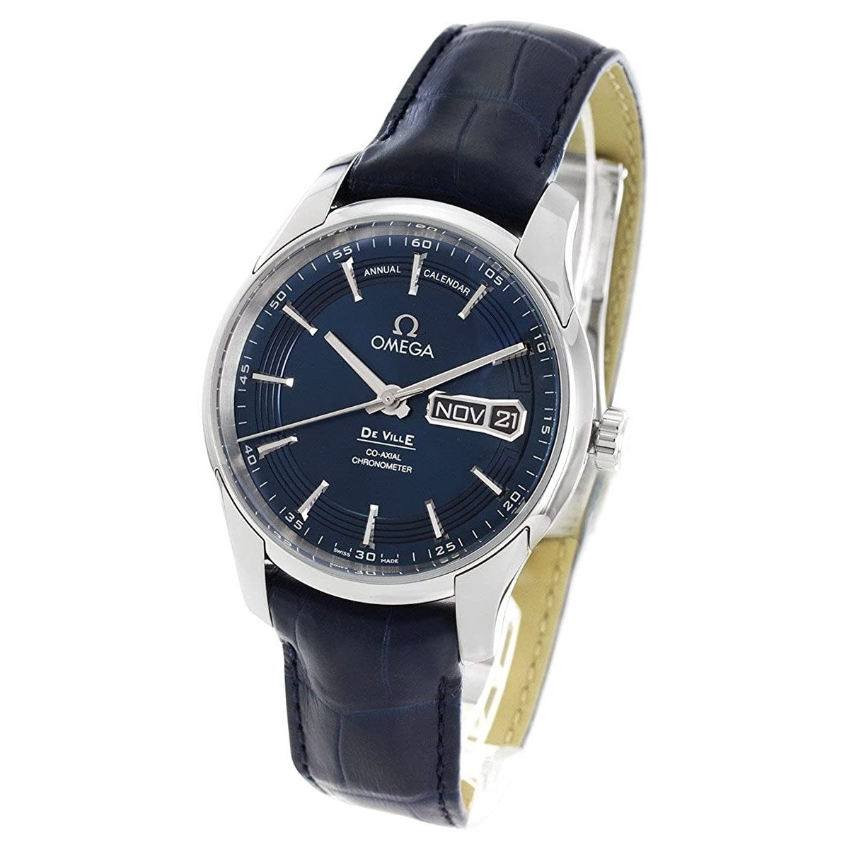 Omega Men's 431.33.41.22.03.001 De Ville Annual Calendar Blue Leather Watch