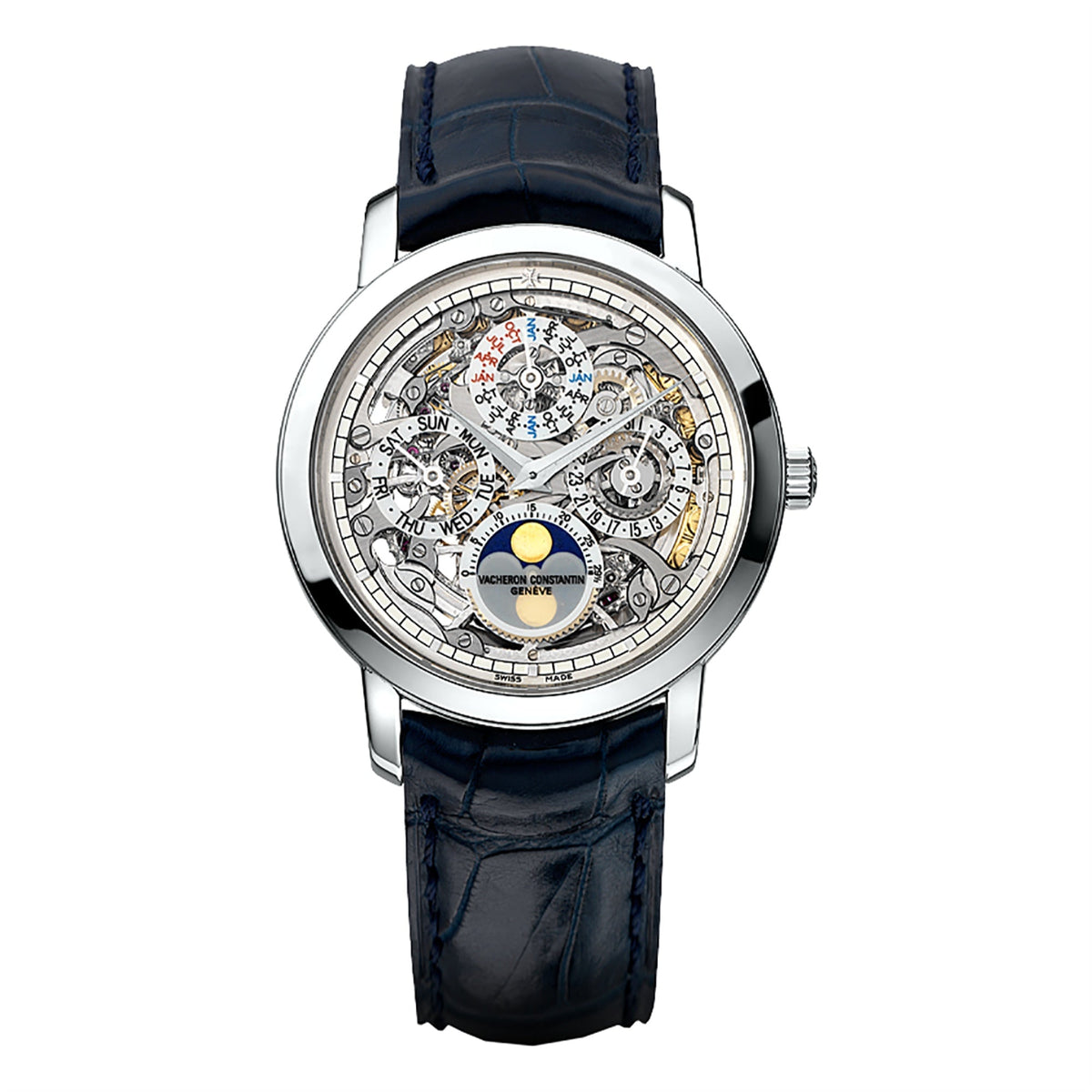 Vacheron Constantin Men's 43172-000P-9236 Traditionnelle Blue Leather Watch