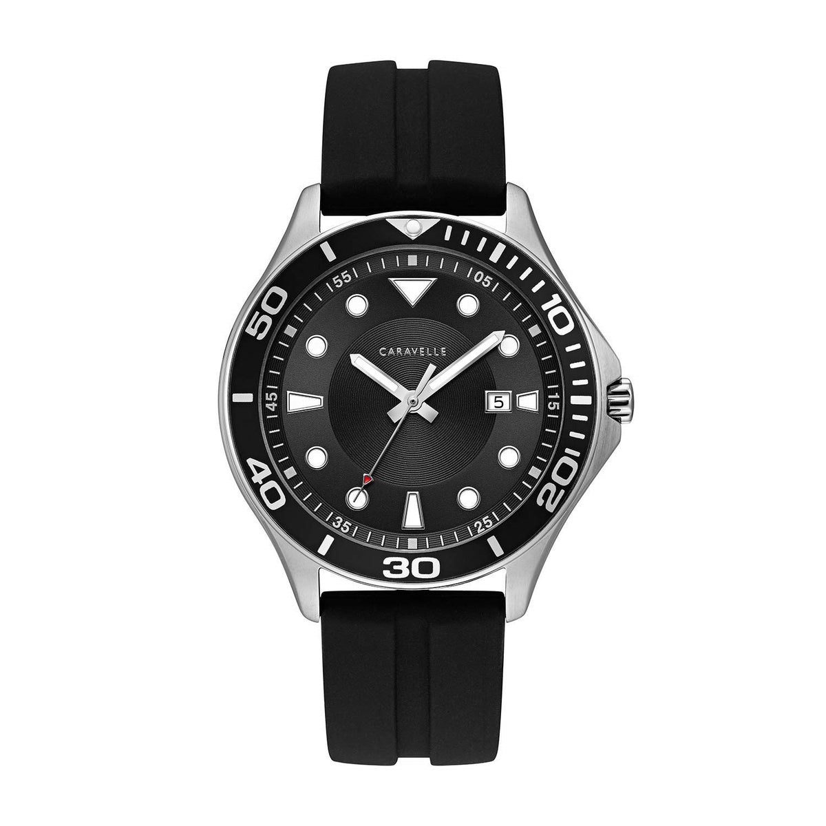 Bulova Men&#39;s 43B154 Caravelle Black Rubber Watch