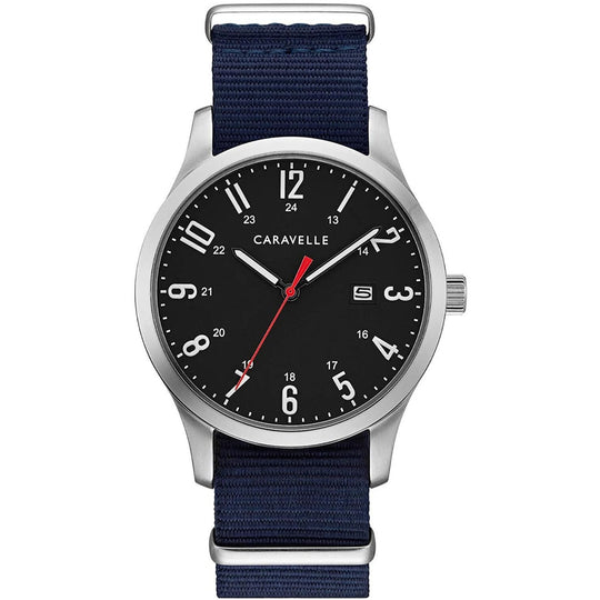 Bulova Men's 43B160 Caravelle Blue Fabric Watch