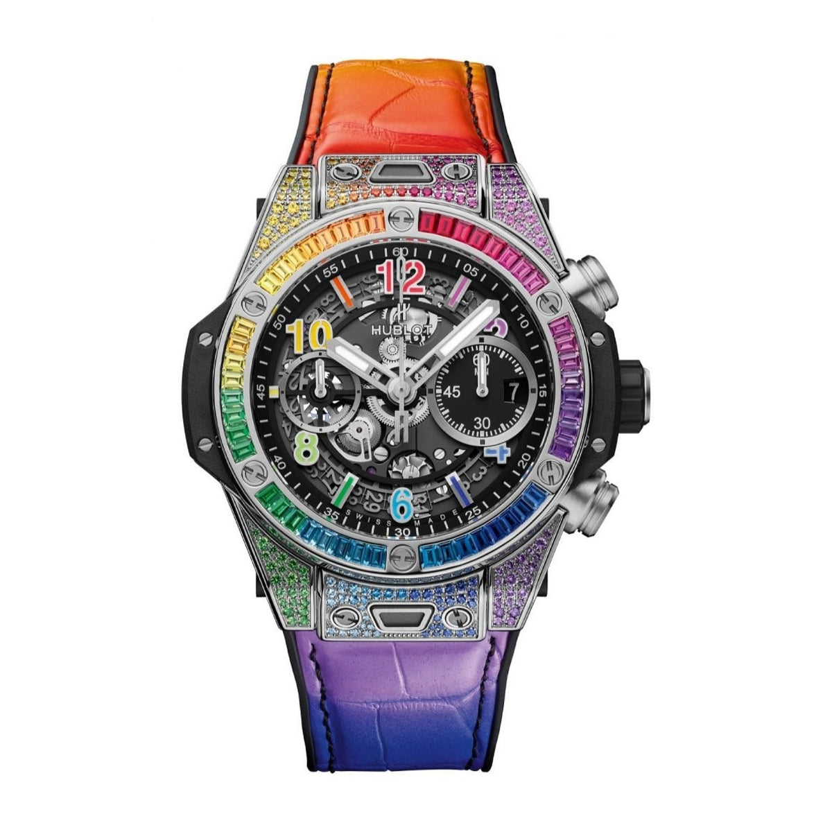Hublot Men's 441.NX.1117.LR.0999 Big Bang Unico Chronograph Multi-color Rubber Watch
