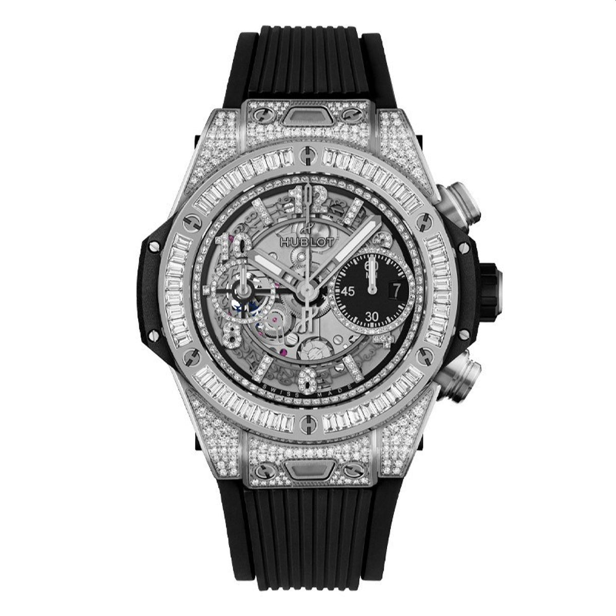 Hublot Men's 441.NX.1171.RX.0904 Big Bang Unico Jewellery Chronograph Black Rubber Watch