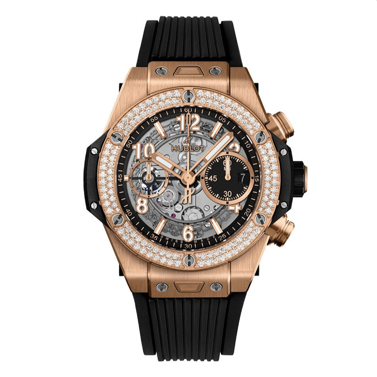 Hublot Men's 441.OX.1181.RX.1104 Big Bang Unico Chronograph Black Rubber Watch
