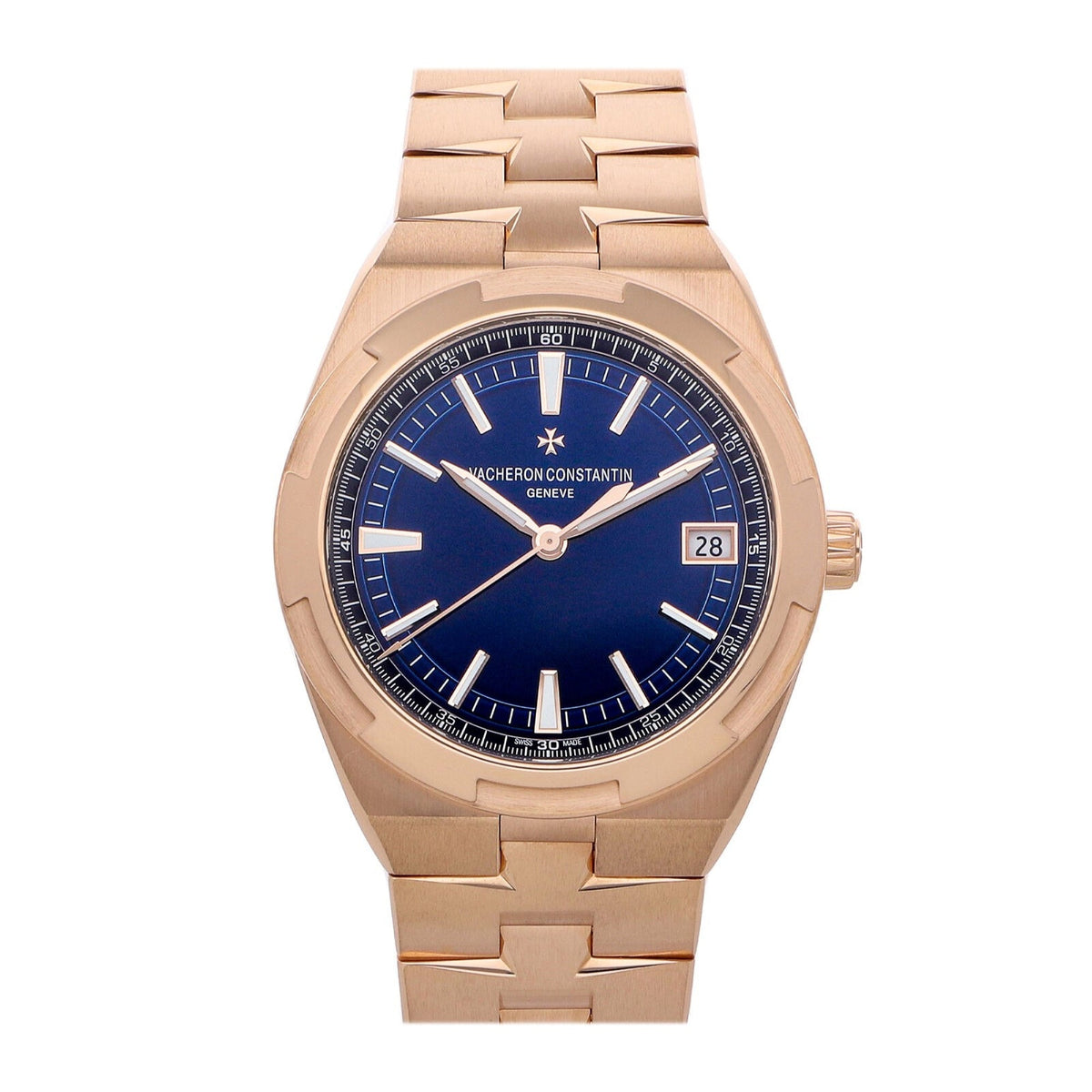Vacheron Constantin Men's 4500V-110R-B705 Overseas Rose-Tone Stainless Steel Watch