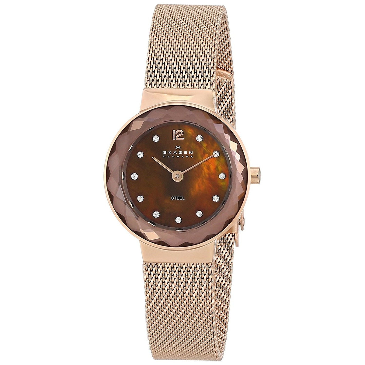 Skagen Women's 456SRR1 Leonora Crystal Rose-Tone Stainless Steel Watch