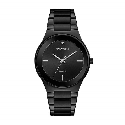 Bulova Men's 45D108 Caravelle Black Stainless Steel Watch