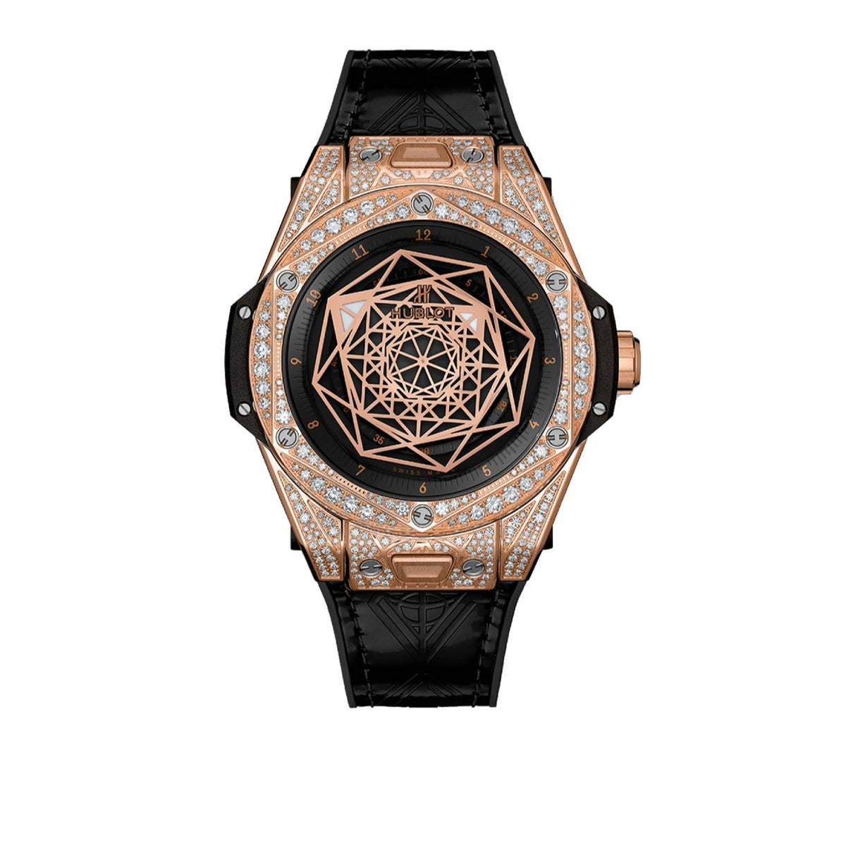 Hublot Women's 465.OS.1118.VR.1704.MXM18 Big Bang Sang Bleu Black Rubber Watch