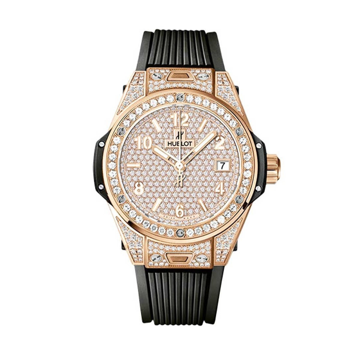 Hublot Women's 465.OX.9010.RX.1604 Big Bang One Click Diamond Pave Black Rubber Watch