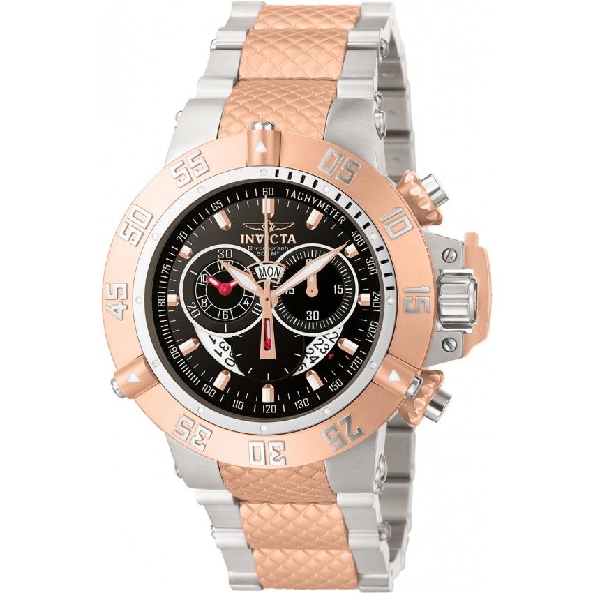 Invicta Men&#39;s 4697 Subaqua Chronograph Rose-Tone and Silver Stainless Steel Watch