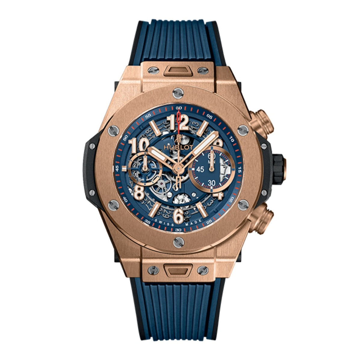 Hublot Men's 471.OL.7128.RX Big Bang Chronograph Blue Rubber Watch