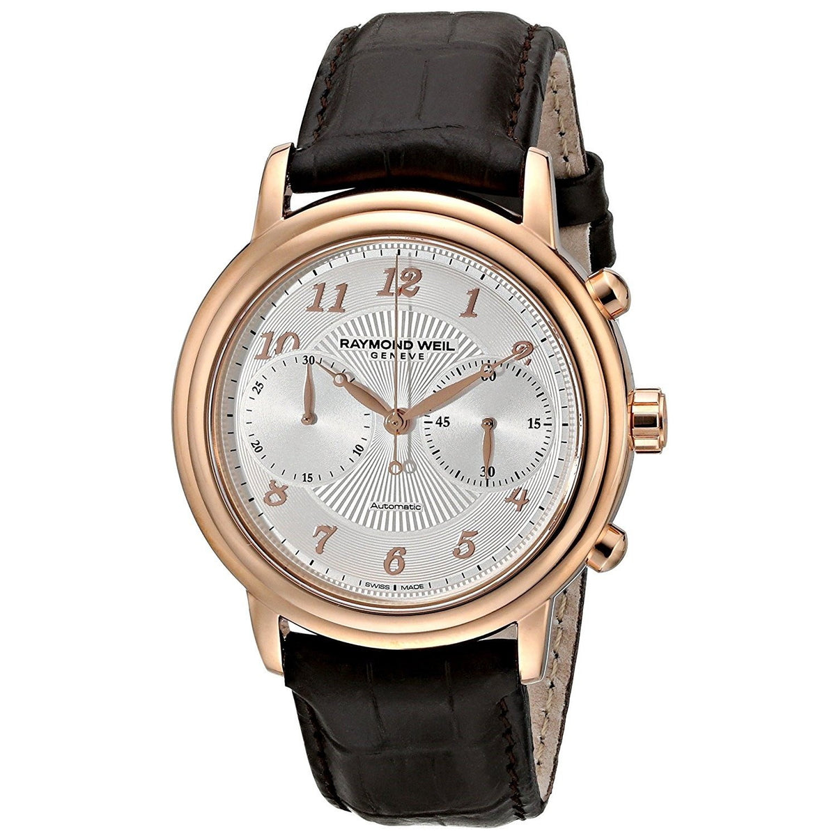 Raymond Weil Men&#39;s 4830-PC5-05658 Maestro Chronograph Automatic Brown Leather Watch