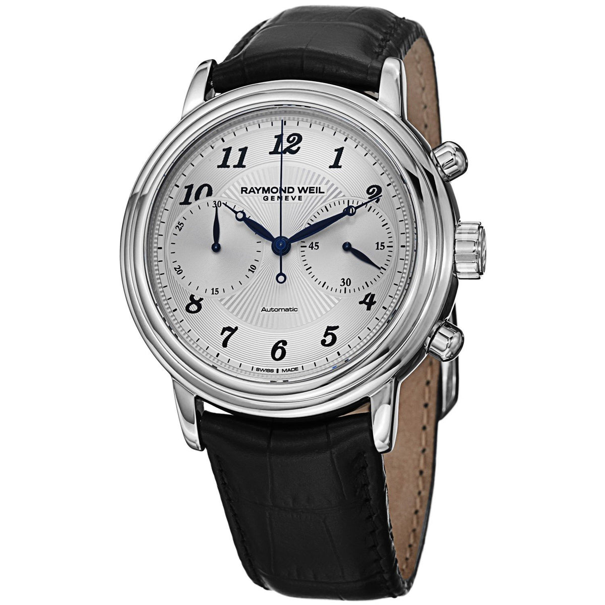Raymond Weil Men&#39;s 4830-STC-05659 Freelancer Automatic Black Leather Watch