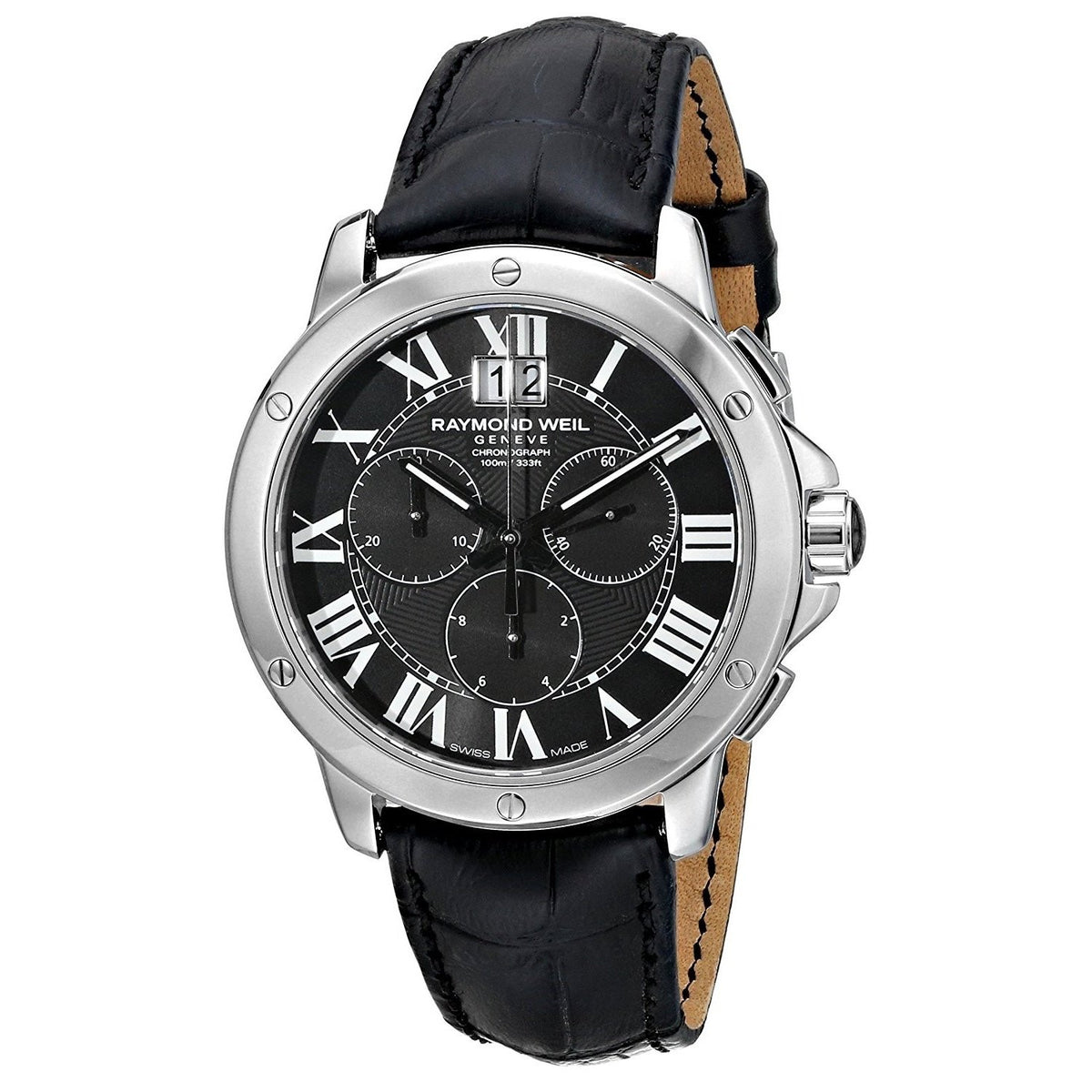 Raymond Weil Men&#39;s 4891-STC-00200 Tango Chronograph Black Leather Watch