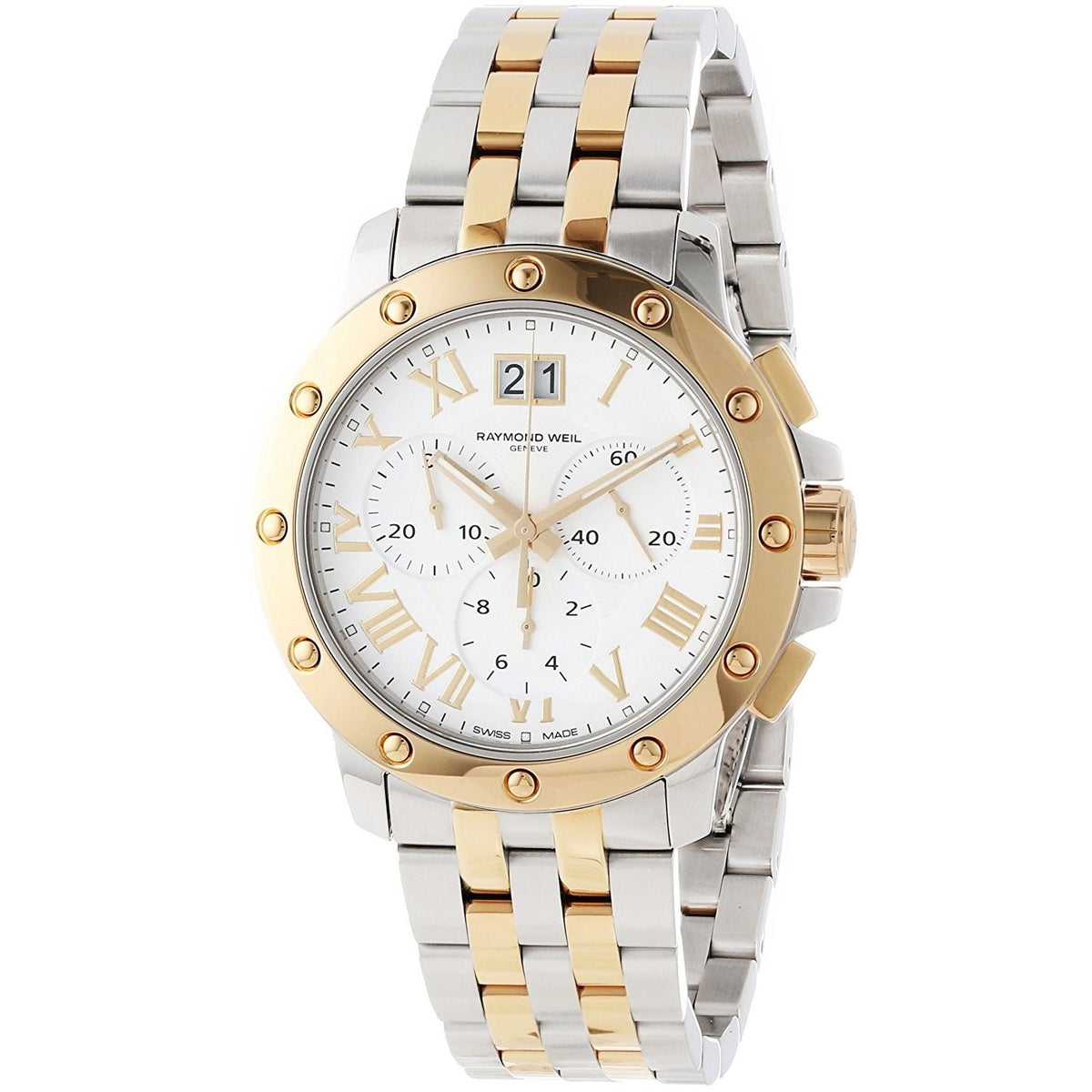 Raymond Weil Men&#39;s 4899-STP-00308 Tango 18kt Yellow Gold Chronograph Two-Tone Stainless Steel Watch