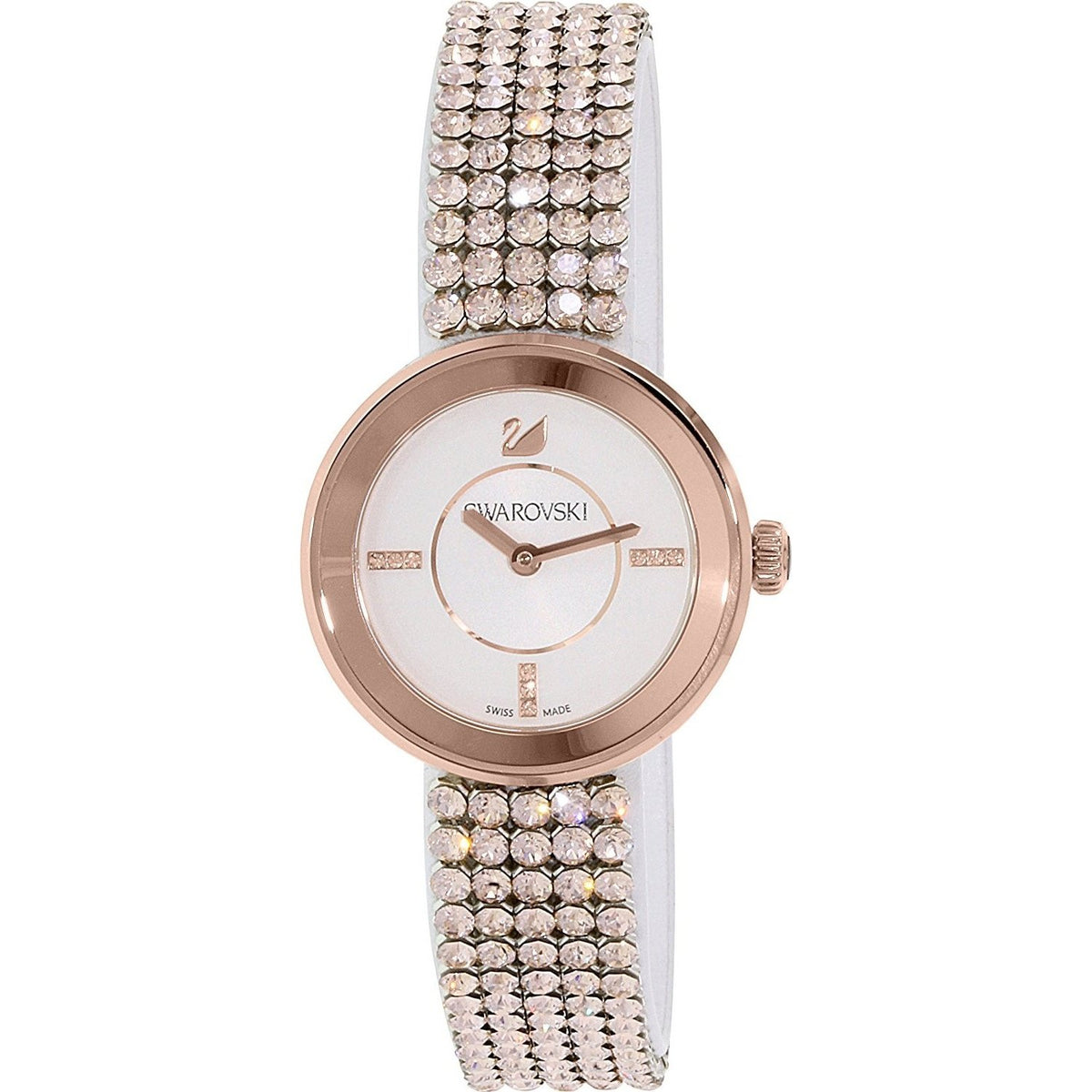 Swarovski Women&#39;s 5027319 Piazza Mini Crystal Rose-Tone Stainless Steel Watch