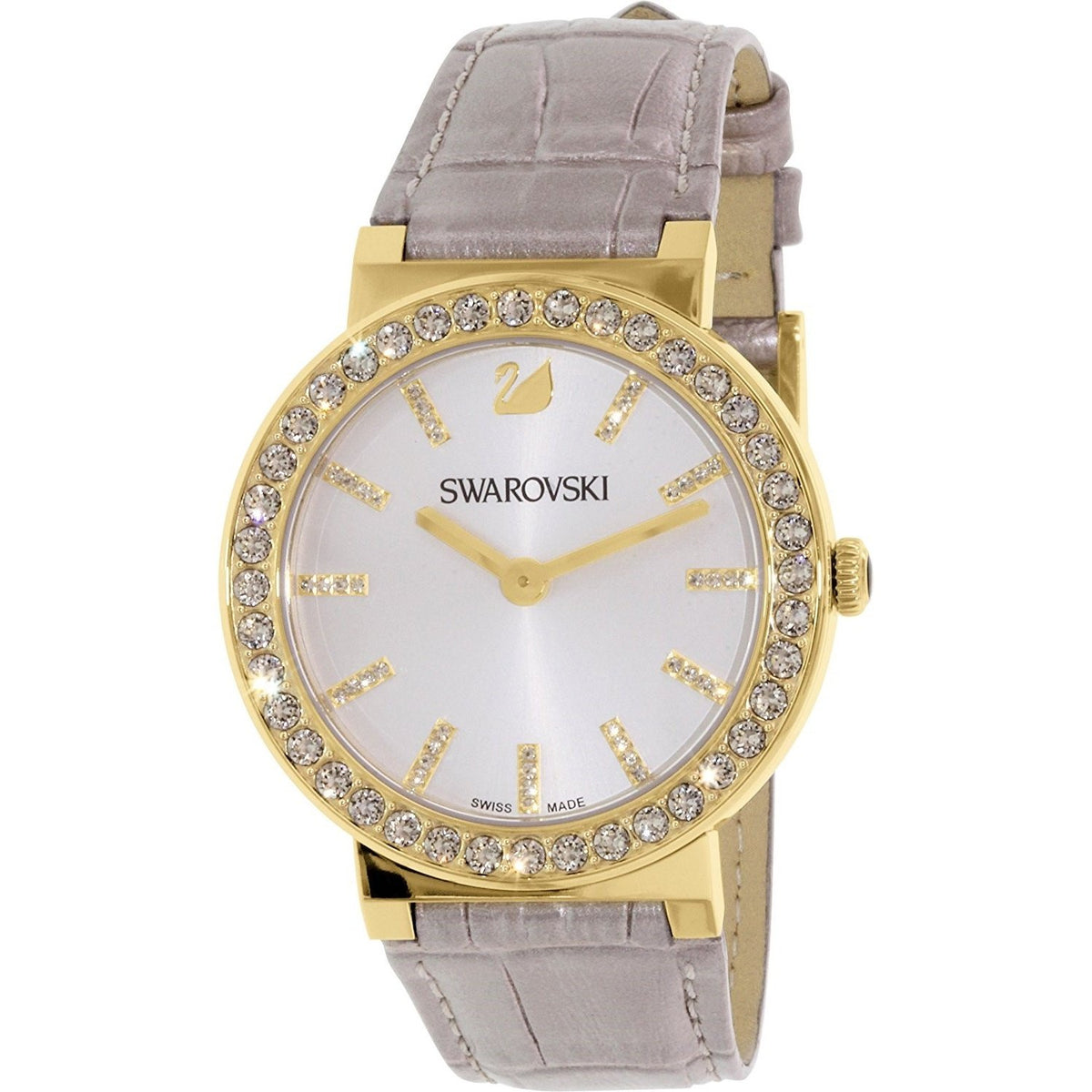 Swarovski Women&#39;s 5045598 Citra Sphere Crystal Gold-Tone Leather Watch
