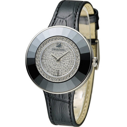 Swarovski Women's 5080506 Octea Crystal Black Leather Watch