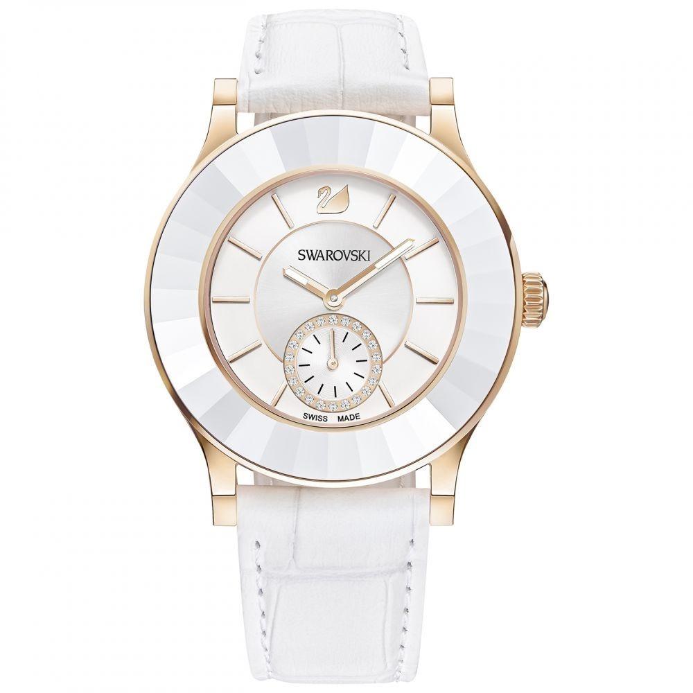 Swarovski Women&#39;s 5095482 Octea Classica Crystal White Leather Watch
