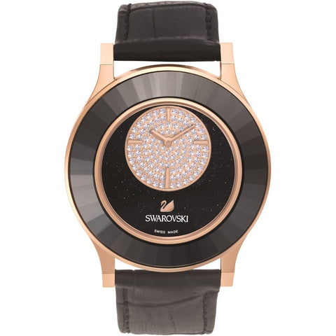 Swarovski Women's 5095484 Octea Classica Crystal Black Leather Watch