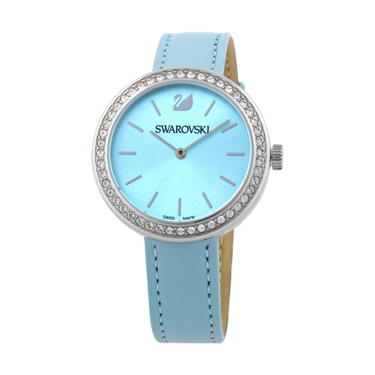 Swarovski Women&#39;s 5095646 Octea Classica Crystal Blue Leather Watch